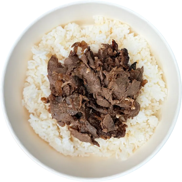 Bulgogi beef added to the bowl