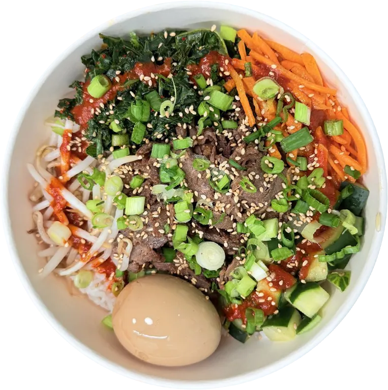 Soft-boiled egg and avocado added
